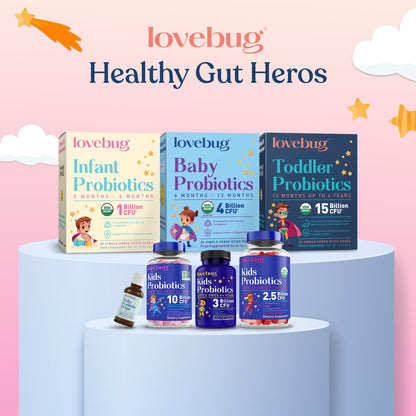 LOVEBUG Kids Probiotic Powder with Prebiotic Fiber - Toddler Immunity Support & Constipation Relief - USDA Organic Probiotics for Childrens Gut & Digestive Health - PrimeBioHealth - canada supplements