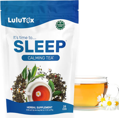 LULUTOX Herbal Tea & Sleep Support Bundle – Detox Herbal Tea (28 Servings) + Deep Sleep Tea (28 Bags) + Sleep Patches (28 Ct) - PrimeBioHealth - canada supplements