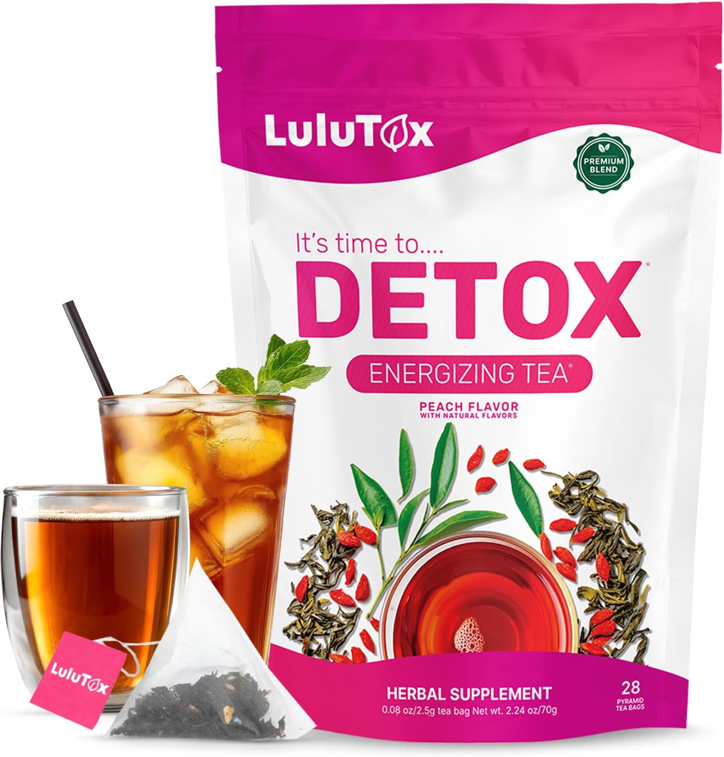 LULUTOX Herbal Tea & Sleep Support Bundle – Detox Herbal Tea (28 Servings) + Deep Sleep Tea (28 Bags) + Sleep Patches (28 Ct) - PrimeBioHealth - canada supplements