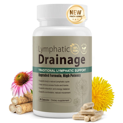 Lymphatic Drainage Capsules Natural Herbal Supplement for Immune Health & Fluid Balance, with Echinacea, Dandelion, and Burdock 60 Capsules - PrimeBioHealth - canada supplements