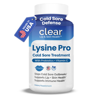 Lysine Cold Sore Treatment for Lips with Pre-Probiotics & VIT C | 1 Month Supply | Supercharged Lysine Capsules with Rhamnosus & Acidophilus for Cold Sores Relief - PrimeBioHealth - canada supplements