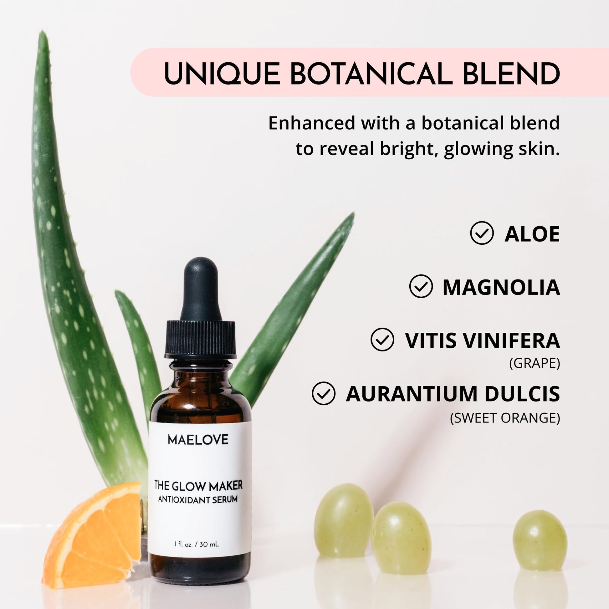 MAELOVE Glow Maker Vitamin C Serum with Vitamin E, Ferulic Acid & Hyaluronic Acid, Award-Winning Brightening - PrimeBioHealth - canada supplements