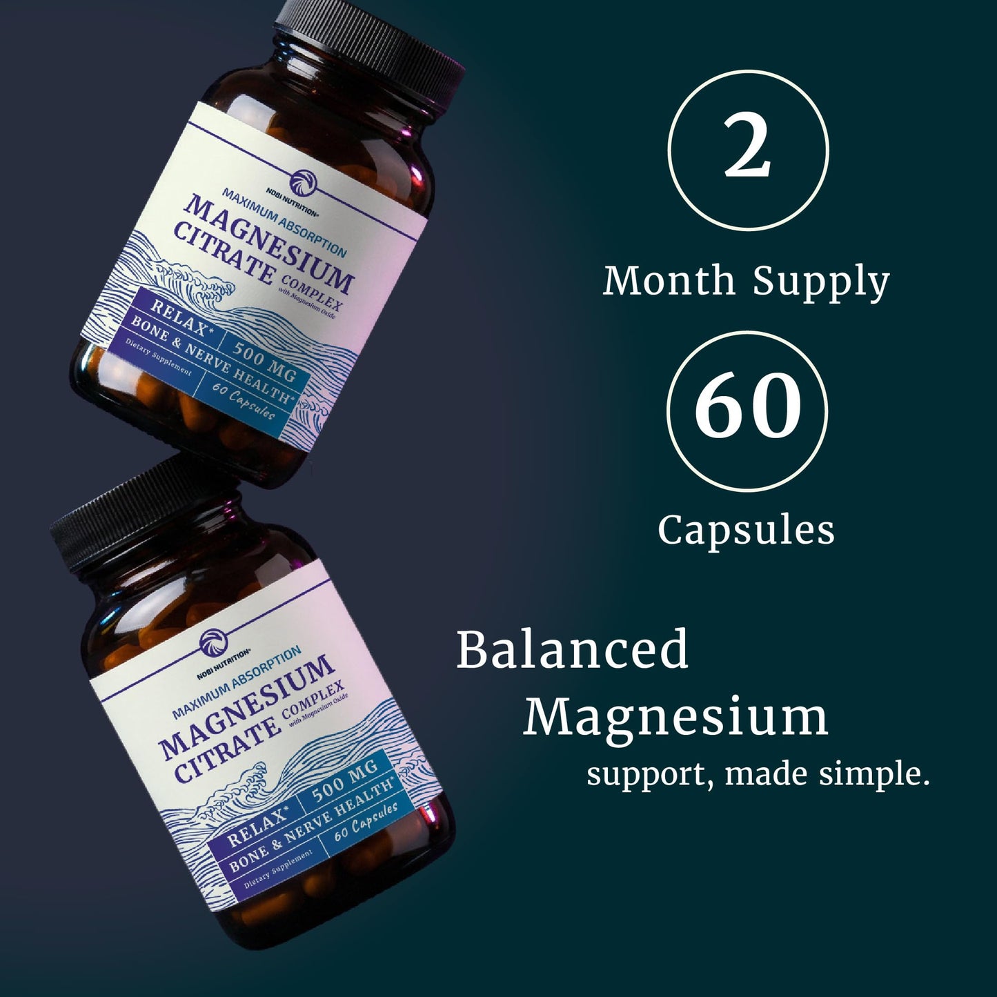 Magnesium Citrate Complex 500 MG for Constipation & Digestion Support | High Absorption Magnesium Supplement | Citrato de Magnesio | Calm & Relaxation - PrimeBioHealth - canada supplements