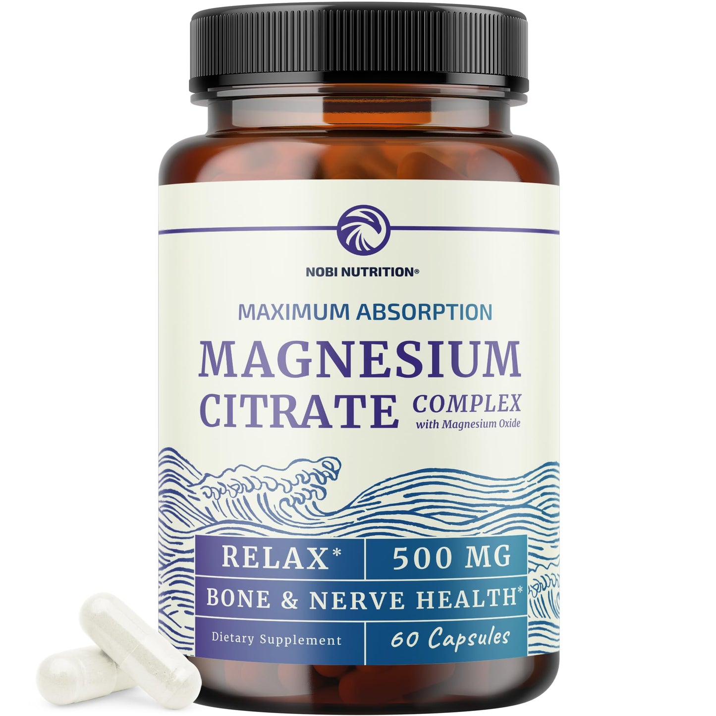Magnesium Citrate Complex 500 MG for Constipation & Digestion Support | High Absorption Magnesium Supplement | Citrato de Magnesio | Calm & Relaxation - PrimeBioHealth - canada supplements