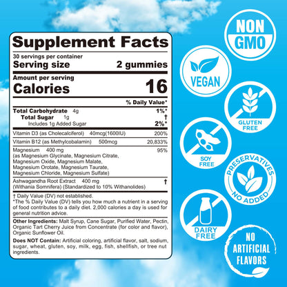 Magnesium Complex Gummies 400mg | as 8 Forms of Magnesium Glycinate, Malate, Citrate, Taurate, Oxide & More | w/Ashwagandha Extract, D3 & B12 Supports for Calm, Zzz - PrimeBioHealth - canada supplements
