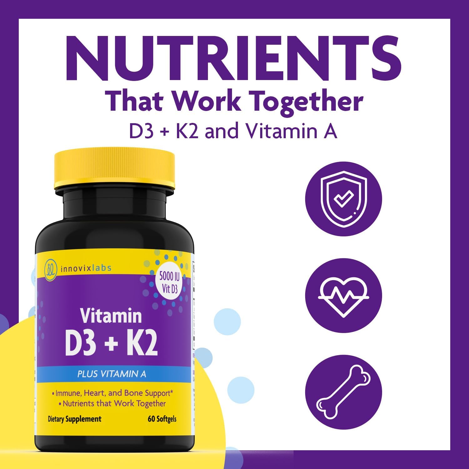 Magnesium & D3 Bundle: InnovixLabs Advanced Magnesium (150 Time-Release Capsules) and InnovixLabs Vitamin D3 +K2 Supplement (60 Softgels). Optimal Calcium Absorption, Supports Bone and Immune Health.* - PrimeBioHealth - canada supplements