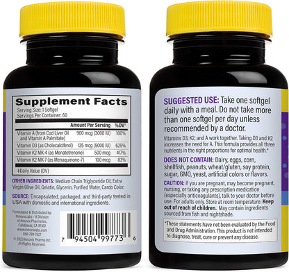 Magnesium & D3 Bundle: InnovixLabs Advanced Magnesium (150 Time-Release Capsules) and InnovixLabs Vitamin D3 +K2 Supplement (60 Softgels). Optimal Calcium Absorption, Supports Bone and Immune Health.* - PrimeBioHealth - canada supplements