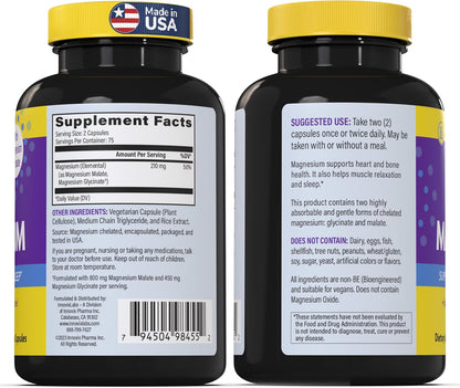Magnesium & D3 Bundle: InnovixLabs Advanced Magnesium (150 Time-Release Capsules) and InnovixLabs Vitamin D3 +K2 Supplement (60 Softgels). Optimal Calcium Absorption, Supports Bone and Immune Health.* - PrimeBioHealth - canada supplements