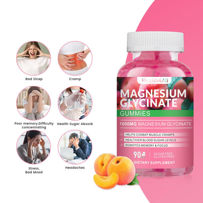 Magnesium Glycinate Gummies 1000mg, High Absorption Sugar Free Magnesium Potassium Supplement for Relaxation - PrimeBioHealth - canada supplements