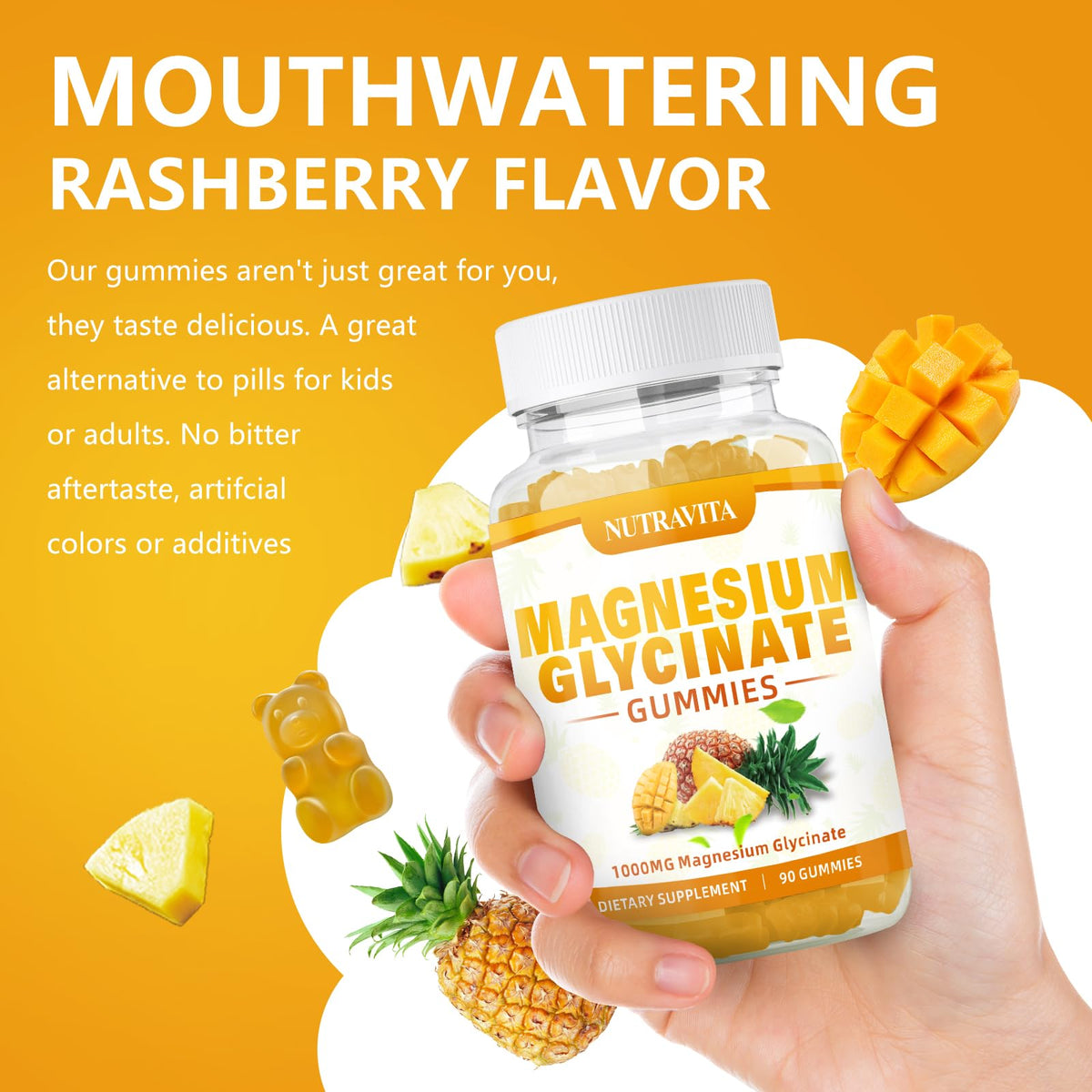 Magnesium Glycinate Gummies 1000mg with Magnesium L-Threonate,Chelated Magnesium Potassium Complex Supplement with VitD, B6, CoQ10, Calcium,Supports for Memory, Calm, - PrimeBioHealth - canada supplements