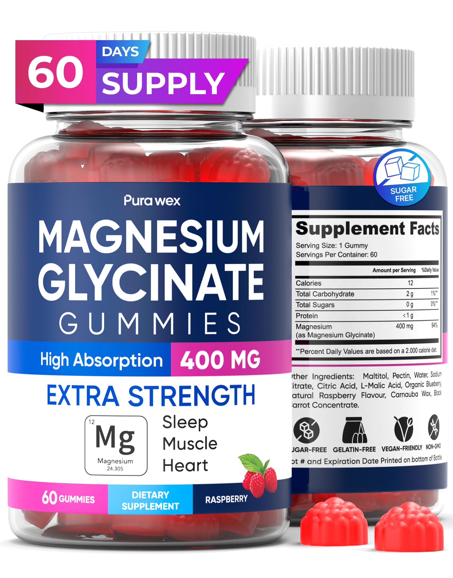 Magnesium Glycinate Gummies 400mg, High Absorption Magnesium Supplement for Women - PrimeBioHealth - canada supplements