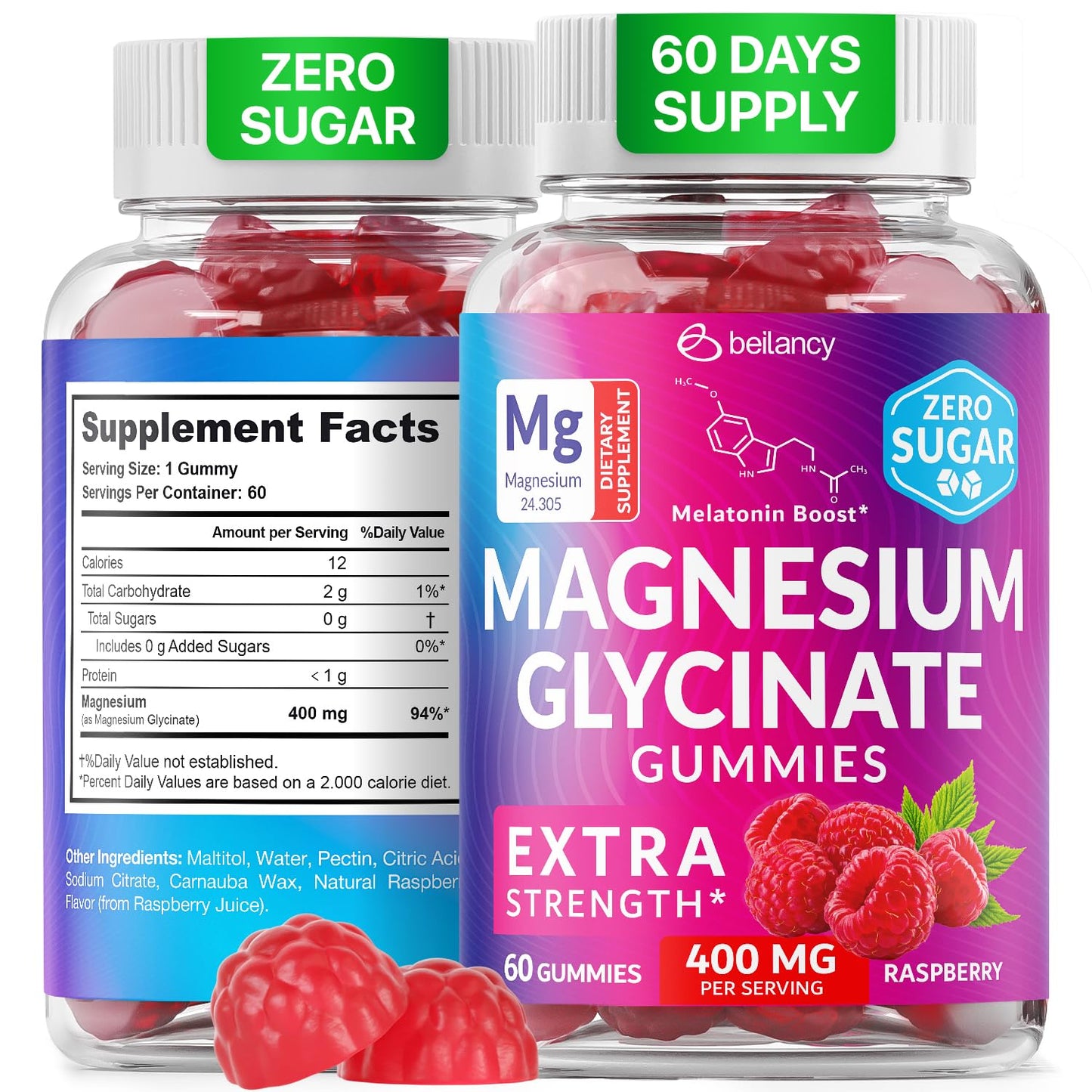 Magnesium Glycinate Gummies 400mg, Muscle Support and Relaxation, Magnesium Supplement for Women, Men and Kids, High Absorption, Sugar Free, - PrimeBioHealth - canada supplements