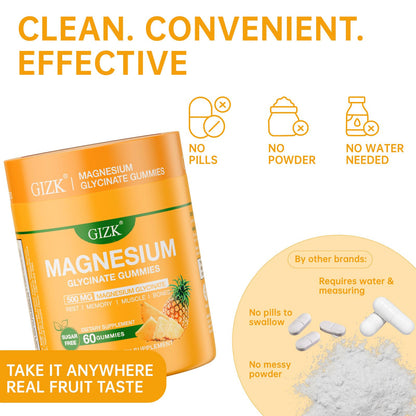 Magnesium Glycinate Gummies 500mg – Sugar Free Magnesium Gummies for Sleep, Stress, Muscle & Nerve Support – for Adults & Kids 4+, Vegan, - PrimeBioHealth - canada supplements