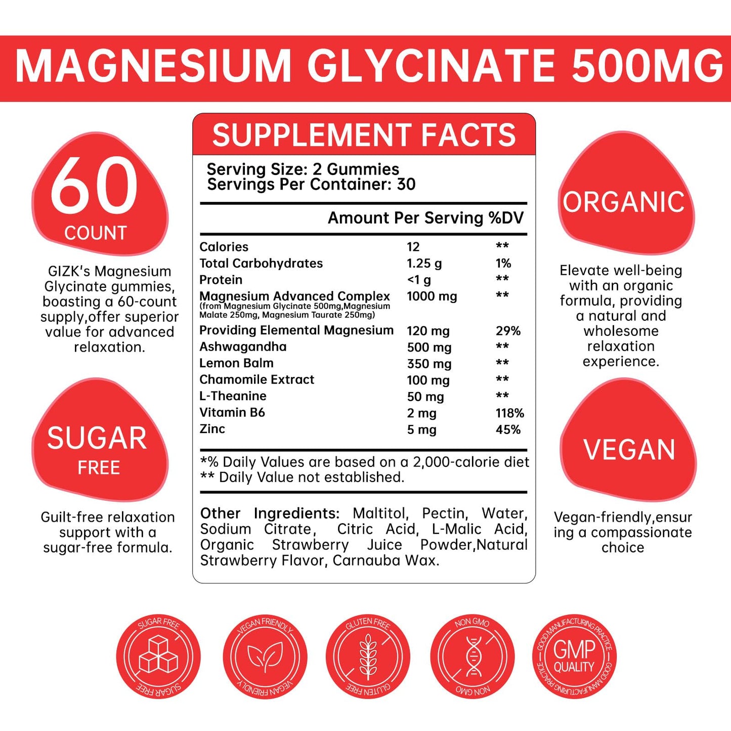 Magnesium Glycinate Gummies 500mg – Sugar Free Magnesium Gummies with L-Theanine - Sleep, Calm, Stress Relief for Adults & Kids 4+ - PrimeBioHealth - canada supplements