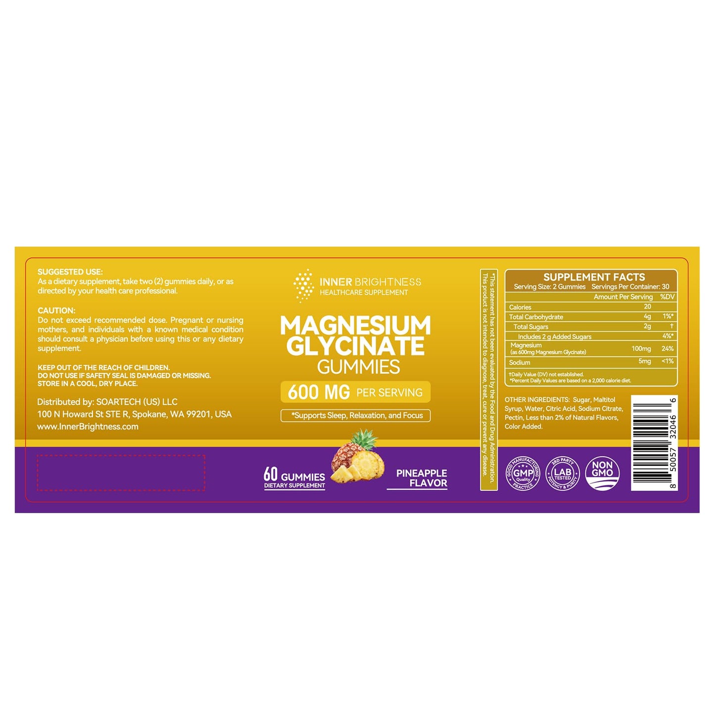 Magnesium Glycinate Gummies 600mg, Non-GMO, Gluten-Free, Magnesium Gummies for Adults & Kids, Sleep, Relaxation & Focus - PrimeBioHealth - canada supplements