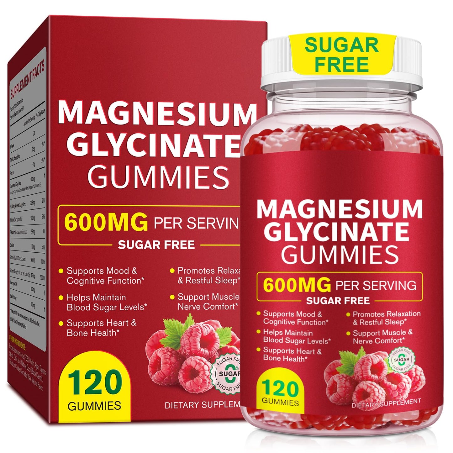 Magnesium Glycinate Gummies 600mg – Sugar-Free High Absorption Magnesium with L-Threonate, Supports Relaxation, Calm & Restful Sleep, - PrimeBioHealth - canada supplements