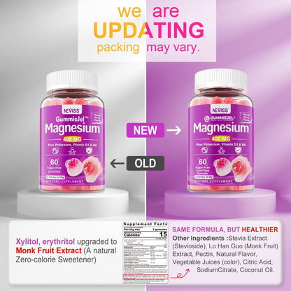 Magnesium Glycinate Gummies for Adults – 400mg Magnesium Complex w/5 Forms of Magnesium (Citrate Malate Taurate Chloride), Ashwagandha, D3 & Zinc – Sugar Free Calm Mood & Muscle Support, Vegan, 60Cts - PrimeBioHealth - canada supplements