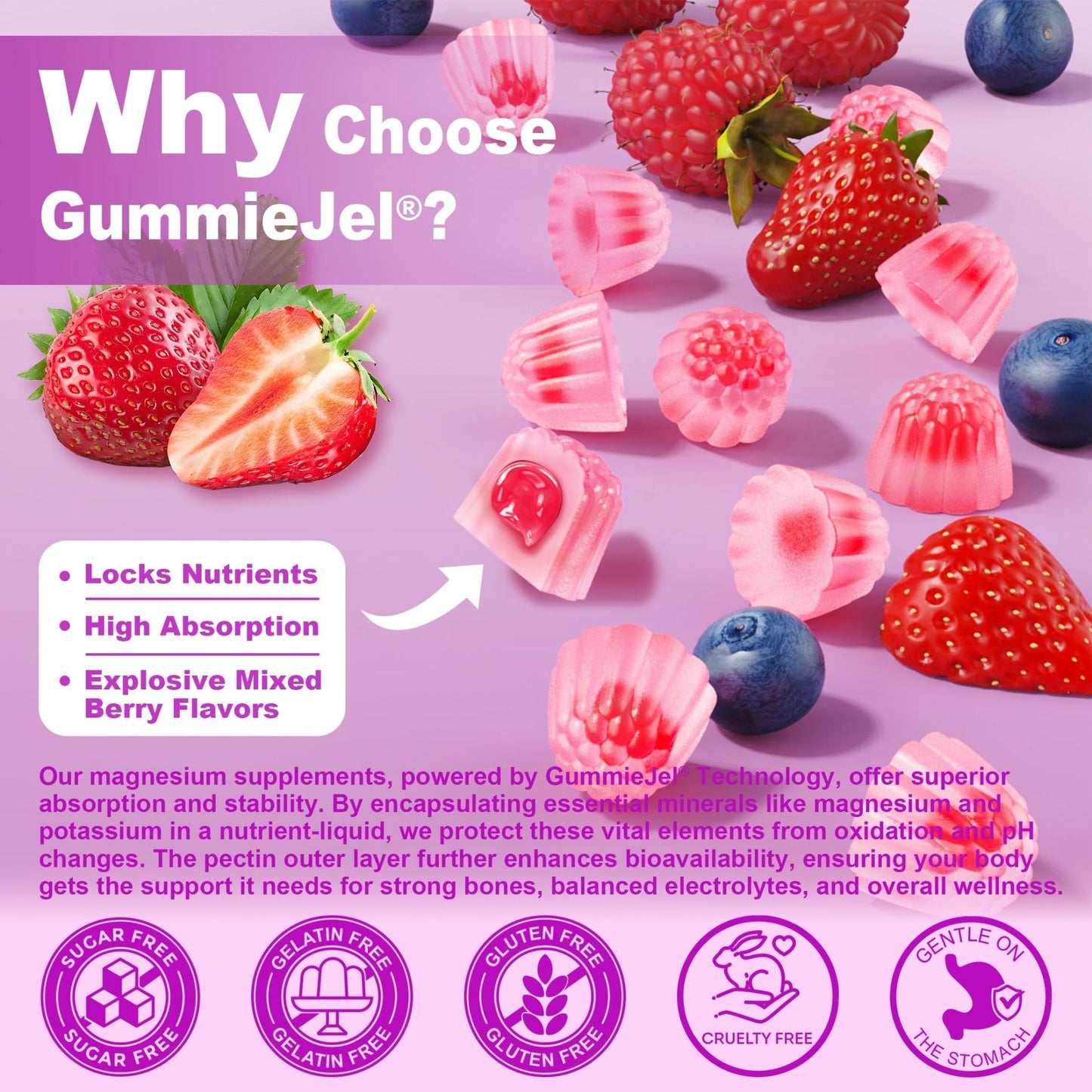 Magnesium Glycinate Gummies for Adults – 400mg Magnesium Complex w/5 Forms of Magnesium (Citrate Malate Taurate Chloride), Ashwagandha, D3 & Zinc – Sugar Free Calm Mood & Muscle Support, Vegan, 60Cts - PrimeBioHealth - canada supplements