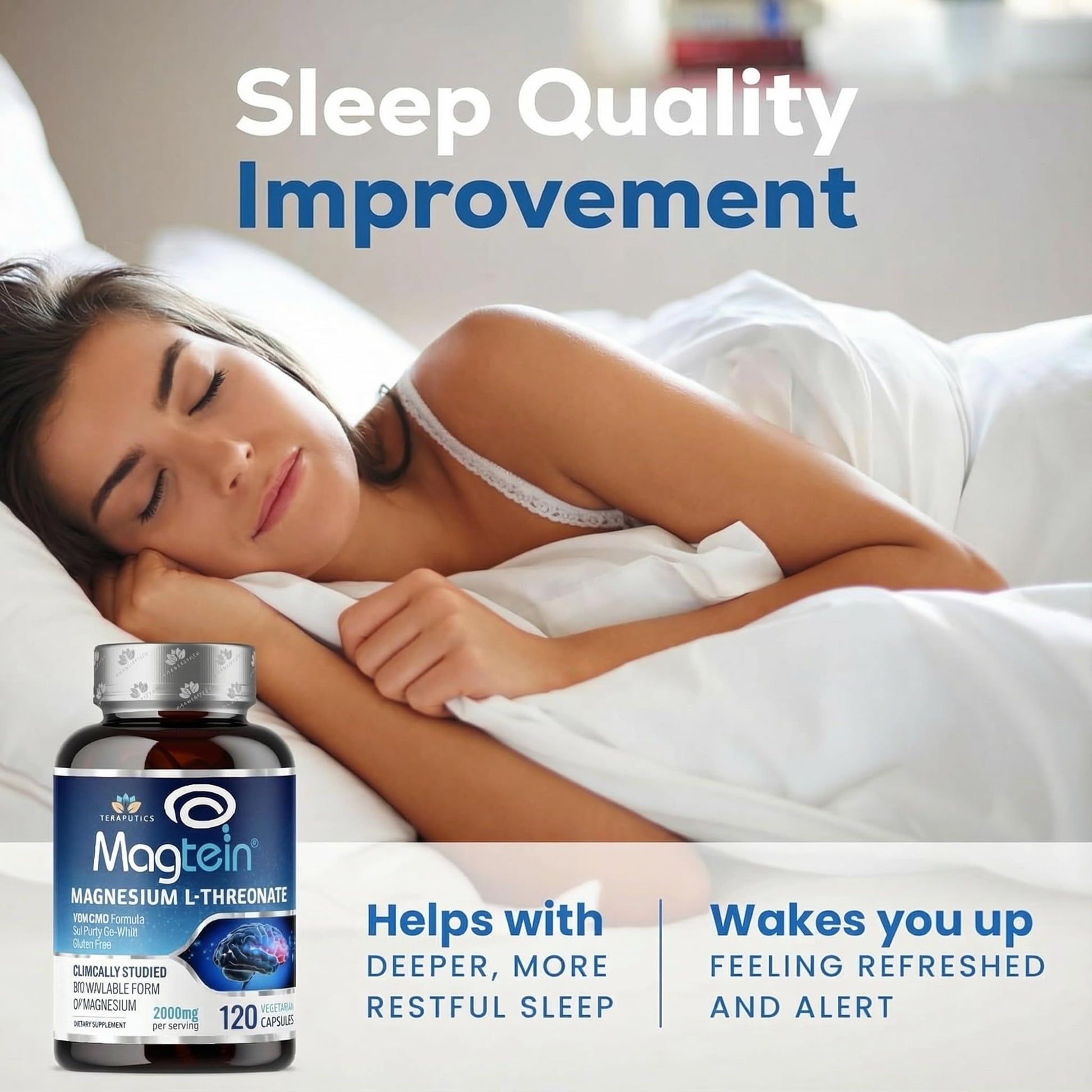 Magnesium L Threonate, Magtein, Brain Supplement for Memory, Focus, Sleep and Cognitive Support, High Absorption Magnesium L-Threonate, Non-GMO - PrimeBioHealth - canada supplements