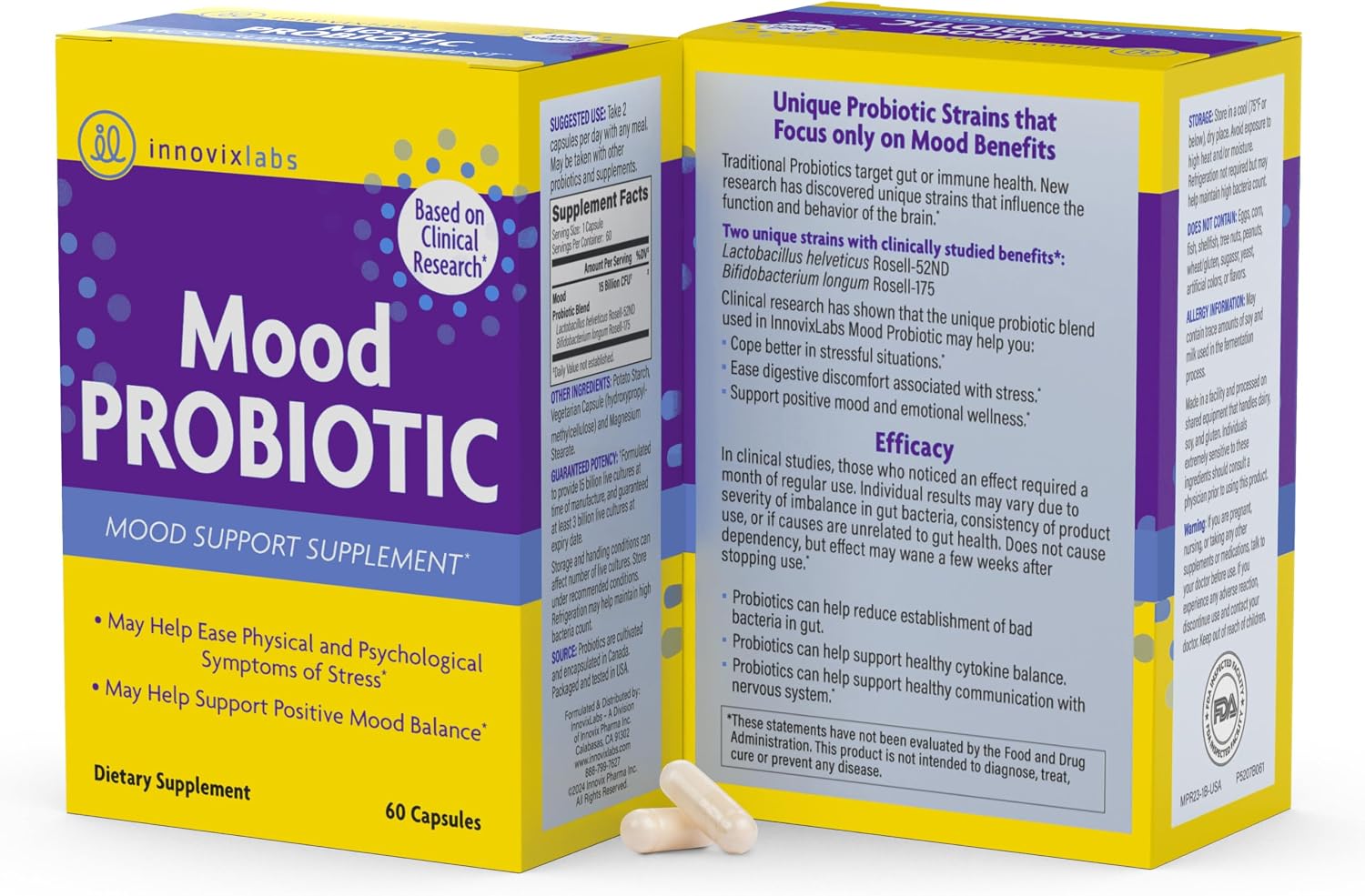 Magnesium & Mood Bundle: InnovixLabs Advanced Magnesium (150 Time-Release Capsules) and InnovixLabs Mood Probiotic (60 Capsules). Helps Promotes Relaxation and Healthy Mood. * - PrimeBioHealth - canada supplements