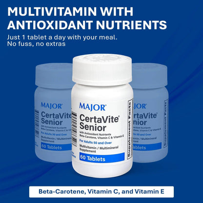 MAJOR CertaVite Senior Multivitamin with Antioxidants – Multivitamin for Women and Men with Beta-Carotene, Iron - PrimeBioHealth - canada supplements
