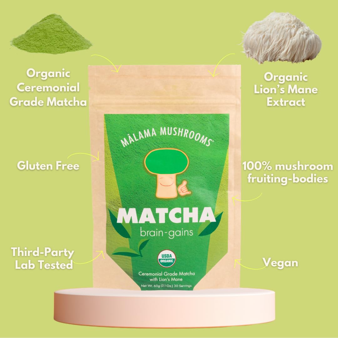 Malama Matcha Powder Duo Bundle – Ceremonial Grade Matcha Original & Coconut Latte Powders with Organic Lion’s Mane – Premium Japanese Green Tea | Organic, Gluten-Free & Vegan for Energy & Focus - PrimeBioHealth - canada supplements