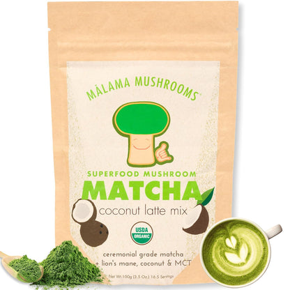 Malama Matcha Powder Duo Bundle – Ceremonial Grade Matcha Original & Coconut Latte Powders with Organic Lion’s Mane – Premium Japanese Green Tea | Organic, Gluten-Free & Vegan for Energy & Focus - PrimeBioHealth - canada supplements