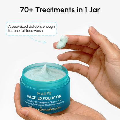 MAREE Face Exfoliator – Microdermabrasion Facial Scrub & Exfoliating Face Wash for Women – Collagen & Glycolic Acid – Gentle Scrub and Exfoliant - PrimeBioHealth - canada supplements