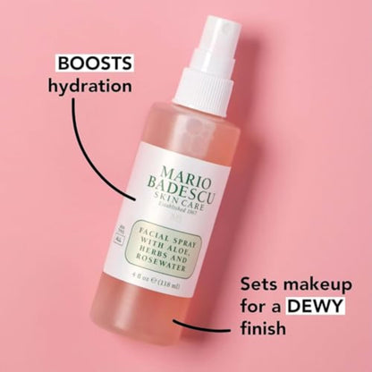 Mario Badescu Facial Spray with Aloe, Herbs and Rose Water for All Skin Types, Face Mist that Hydrates - PrimeBioHealth - canada supplements