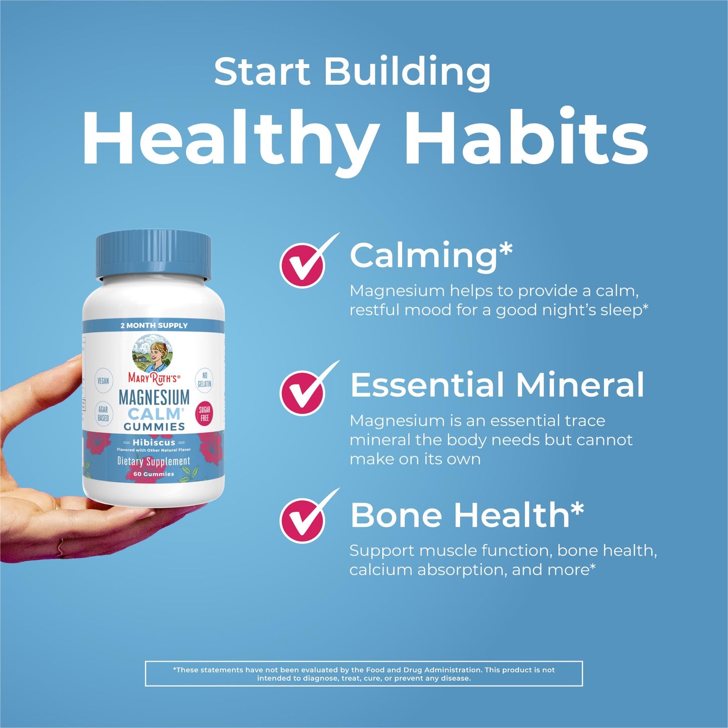 MaryRuth Organics Calm Magnesium Citrate Gummies | 2 Month Supply | Sugar Free | Magnesium Supplement for Adults - PrimeBioHealth - canada supplements