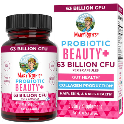 MaryRuth Organics Probiotic Beauty Capsules | Vegan Collagen Support | Anti Aging | Gut Health | Hair Skin and Nails Vitamins | Skin Care - PrimeBioHealth - canada supplements