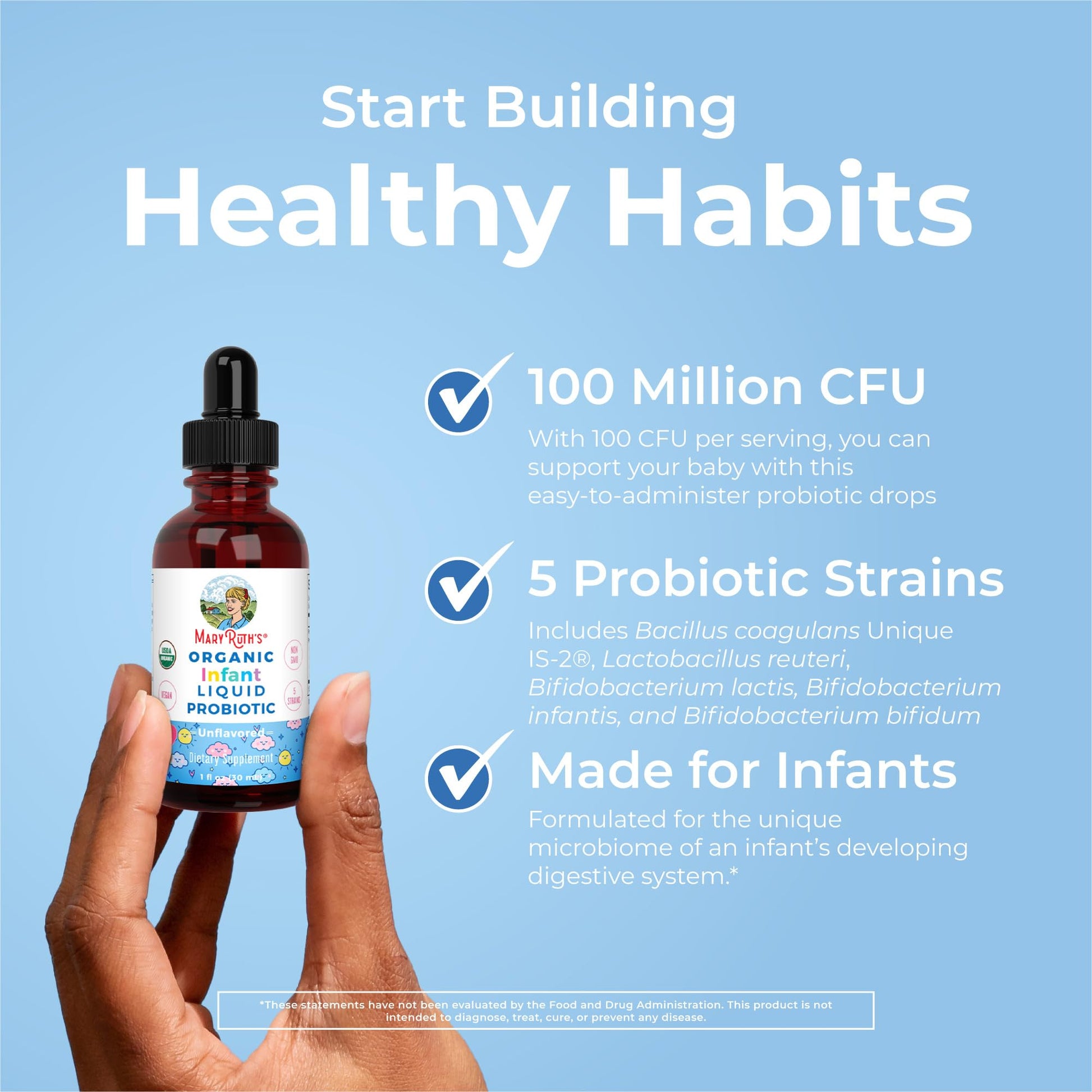 MaryRuth Organics USDA Organic Infant Liquid Probiotic Drops | Baby Essentials | Probiotics for Infants | Baby Probiotic Drops - PrimeBioHealth - canada supplements
