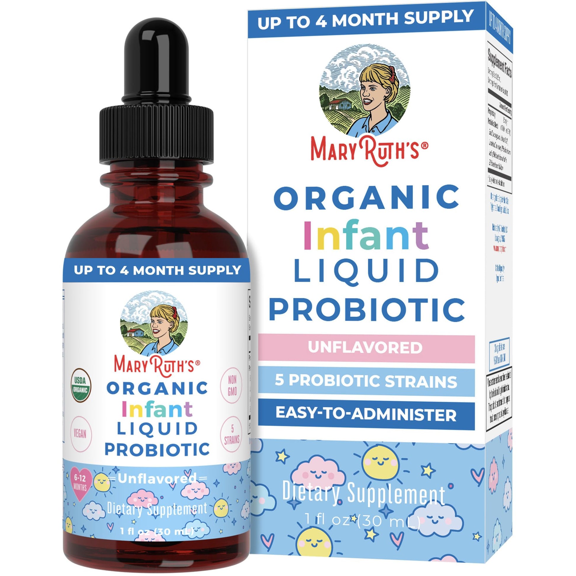 MaryRuth Organics USDA Organic Infant Liquid Probiotic Drops | Baby Essentials | Probiotics for Infants | Baby Probiotic Drops - PrimeBioHealth - canada supplements