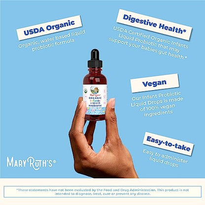 MaryRuth Organics USDA Organic Infant Liquid Probiotic Drops | Baby Essentials | Probiotics for Infants | Baby Probiotic Drops - PrimeBioHealth - canada supplements