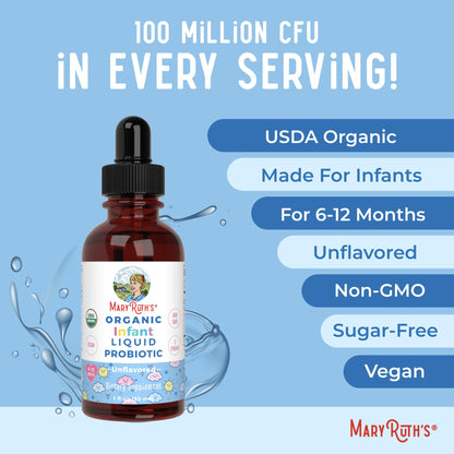 MaryRuth Organics USDA Organic Infant Liquid Probiotic Drops | Baby Essentials | Probiotics for Infants | Baby Probiotic Drops - PrimeBioHealth - canada supplements