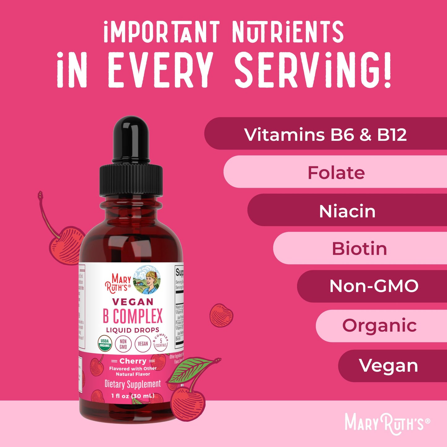 MaryRuth Organics Vitamin B Complex | B Vitamins Complex | Biotin | Vitamin B12 | Niacin | Folate | Metabolic Support Supplement | Vegan | USDA Organic - PrimeBioHealth - canada supplements