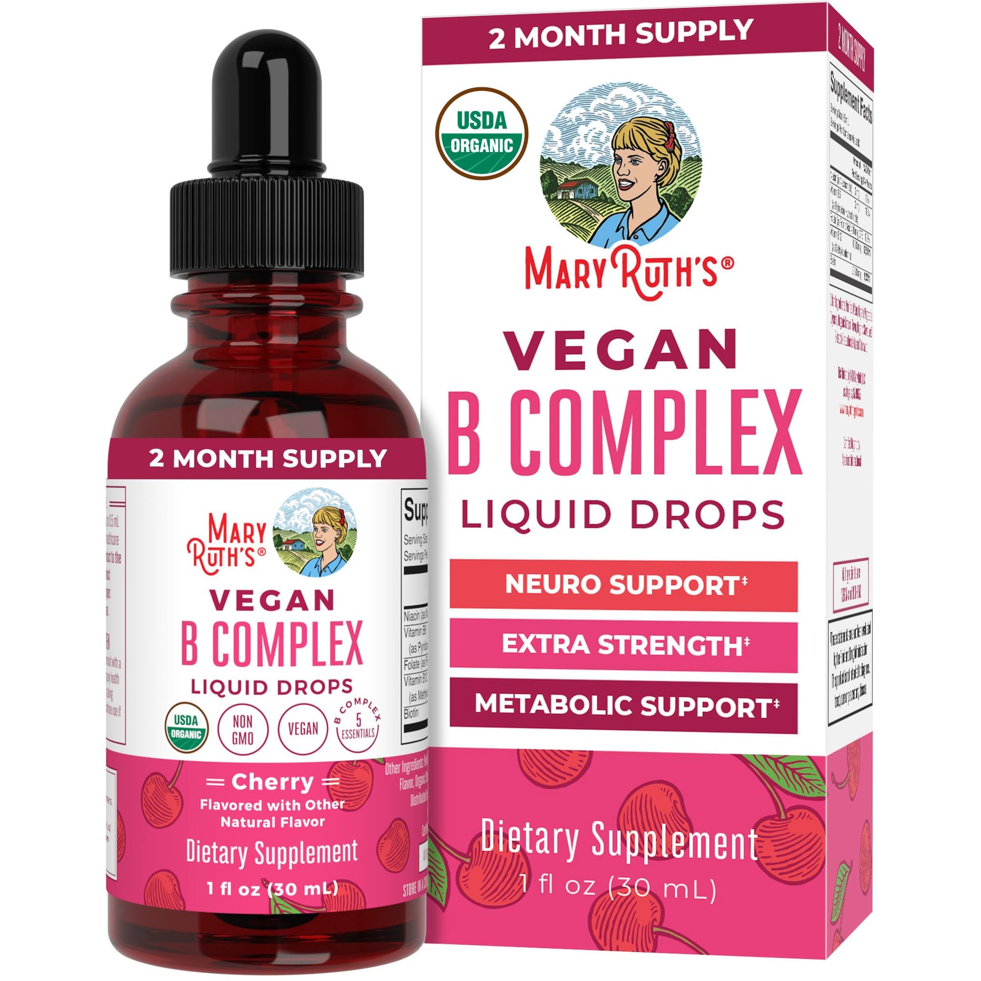 MaryRuth Organics Vitamin B Complex | B Vitamins Complex | Biotin | Vitamin B12 | Niacin | Folate | Metabolic Support Supplement | Vegan | USDA Organic - PrimeBioHealth - canada supplements