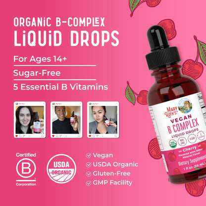 MaryRuth Organics Vitamin B Complex | B Vitamins Complex | Biotin | Vitamin B12 | Niacin | Folate | Metabolic Support Supplement | Vegan | USDA Organic - PrimeBioHealth - canada supplements