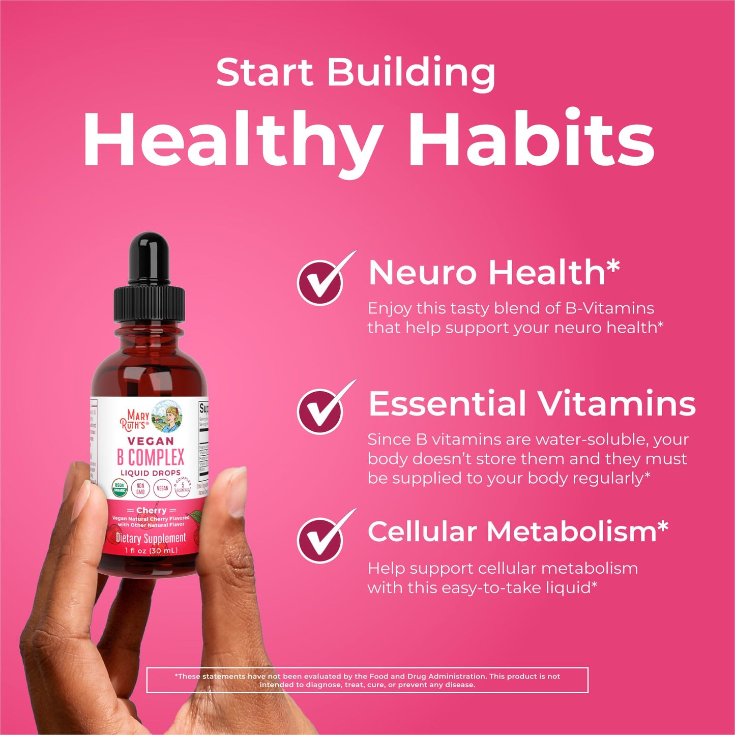 MaryRuth Organics Vitamin B Complex | B Vitamins Complex | Biotin | Vitamin B12 | Niacin | Folate | Metabolic Support Supplement | Vegan | USDA Organic - PrimeBioHealth - canada supplements