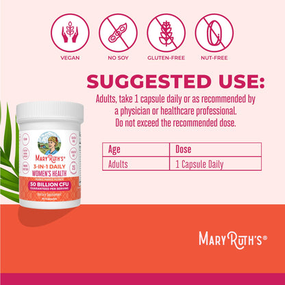 MARYRUTH'S 3-in-1 Daily Health Probiotics for Women | Hormone Support & Gut Health Supplement for Women | Women’s Probiotic - PrimeBioHealth - canada supplements