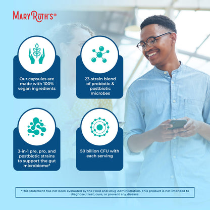 MARYRUTH'S 3-in-1 Probiotics for Digestive Health | Prebiotic & Postbiotic | Gut Health Supplement for Women & Men | 23 Unique Strains - PrimeBioHealth - canada supplements
