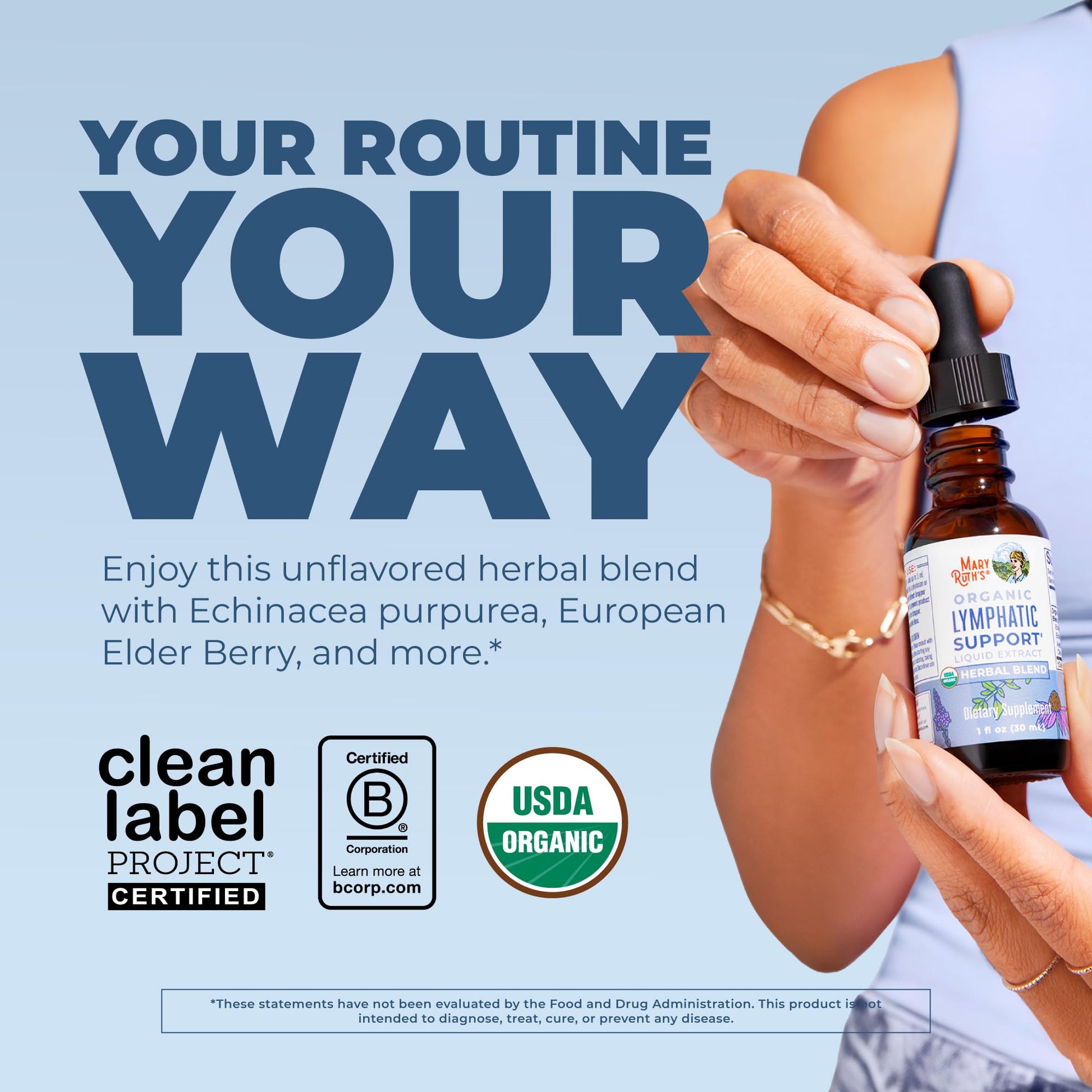 MARYRUTH'S Lymphatic Support Liquid Drops USDA Organic | Herbal Blend with Echinacea & Elderberry | Blue Vervain - PrimeBioHealth - canada supplements