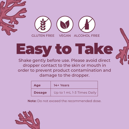 MARYRUTH'S Organic Irish Sea Moss Liquid Drops | Chondrus Crispus | Wild Harvested | Organic Irish Moss Formulated for Adults & Kids Ages 14+ | Unflavored | Sugar Free | Vegan | Non-GMO | 1 Fl Oz - PrimeBioHealth - canada supplements