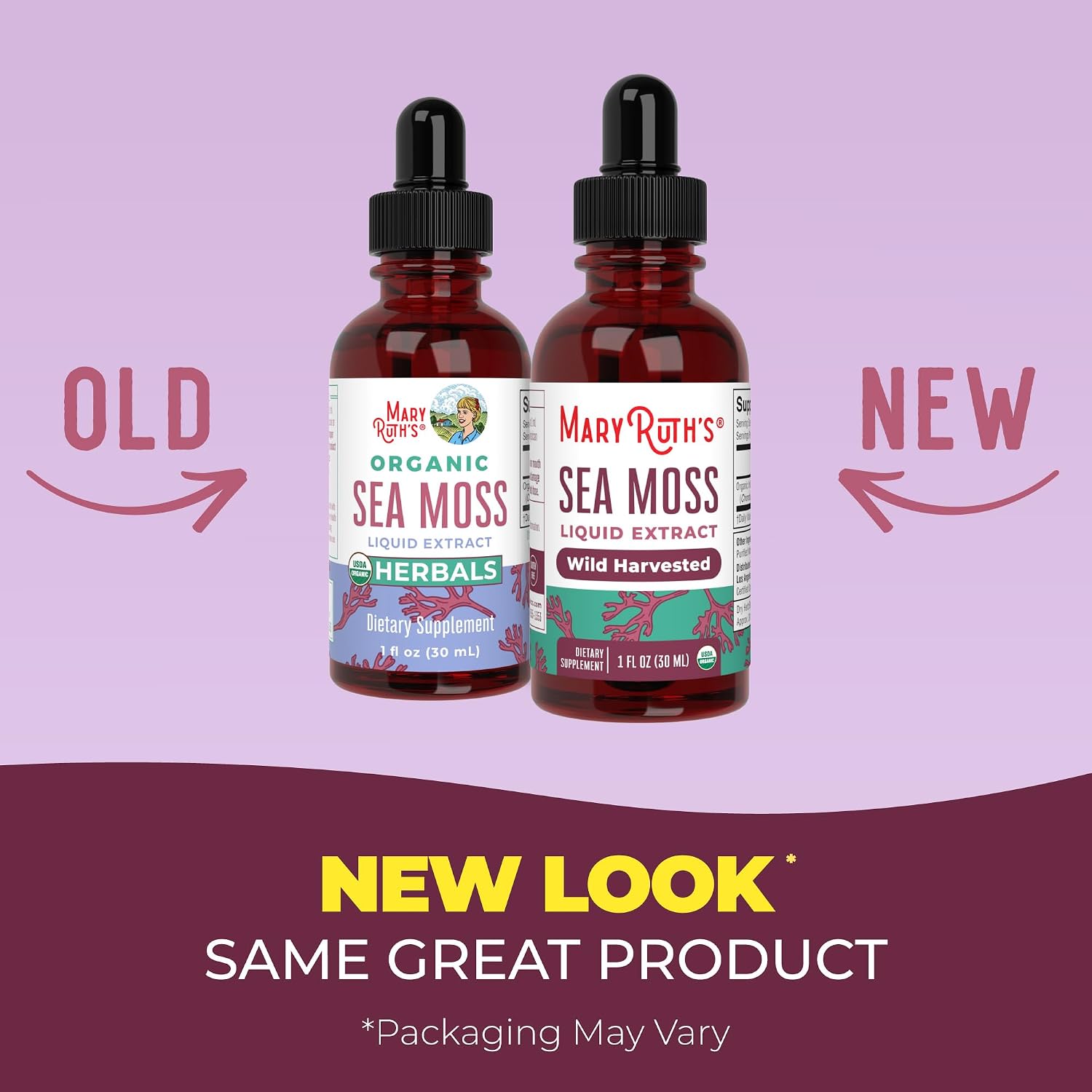 MARYRUTH'S Organic Irish Sea Moss Liquid Drops | Chondrus Crispus | Wild Harvested | Organic Irish Moss Formulated for Adults & Kids Ages 14+ | Unflavored | Sugar Free | Vegan | Non-GMO | 1 Fl Oz - PrimeBioHealth - canada supplements