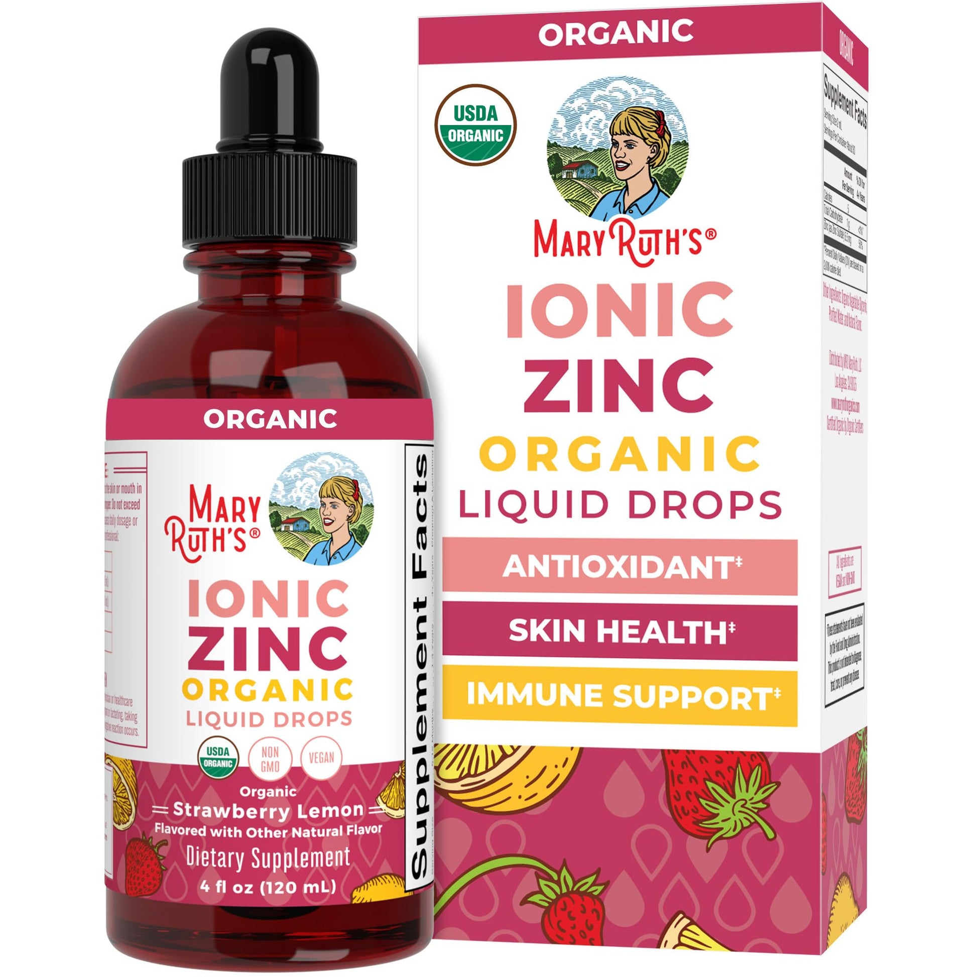 MaryRuth's Organic Liquid Zinc Supplement for Kids & Adults | Immune Support | Skin Health | Antioxidant | Cellular Metabolism | Zinc Sulfate | Vegan | Non-GMO | Sugar Free | Gluten Free | 4 oz - PrimeBioHealth - canada supplements