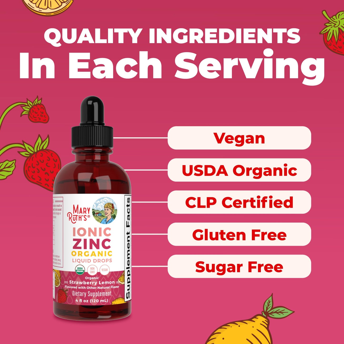 MaryRuth's Organic Liquid Zinc Supplement for Kids & Adults | Immune Support | Skin Health | Antioxidant | Cellular Metabolism | Zinc Sulfate | Vegan | Non-GMO | Sugar Free | Gluten Free | 4 oz - PrimeBioHealth - canada supplements