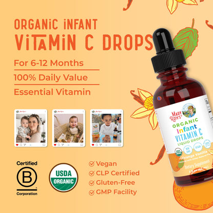 MARYRUTH'S Organic Toddler Vitamin C Drops for Immunity | Ages 1-3 Years | 15 mg Per Serving | Vitamin C for Immune Support & Overall Health | Vegan | Sugar Free | Gluten Free | Non-GMO | 30 Servings - PrimeBioHealth - canada supplements