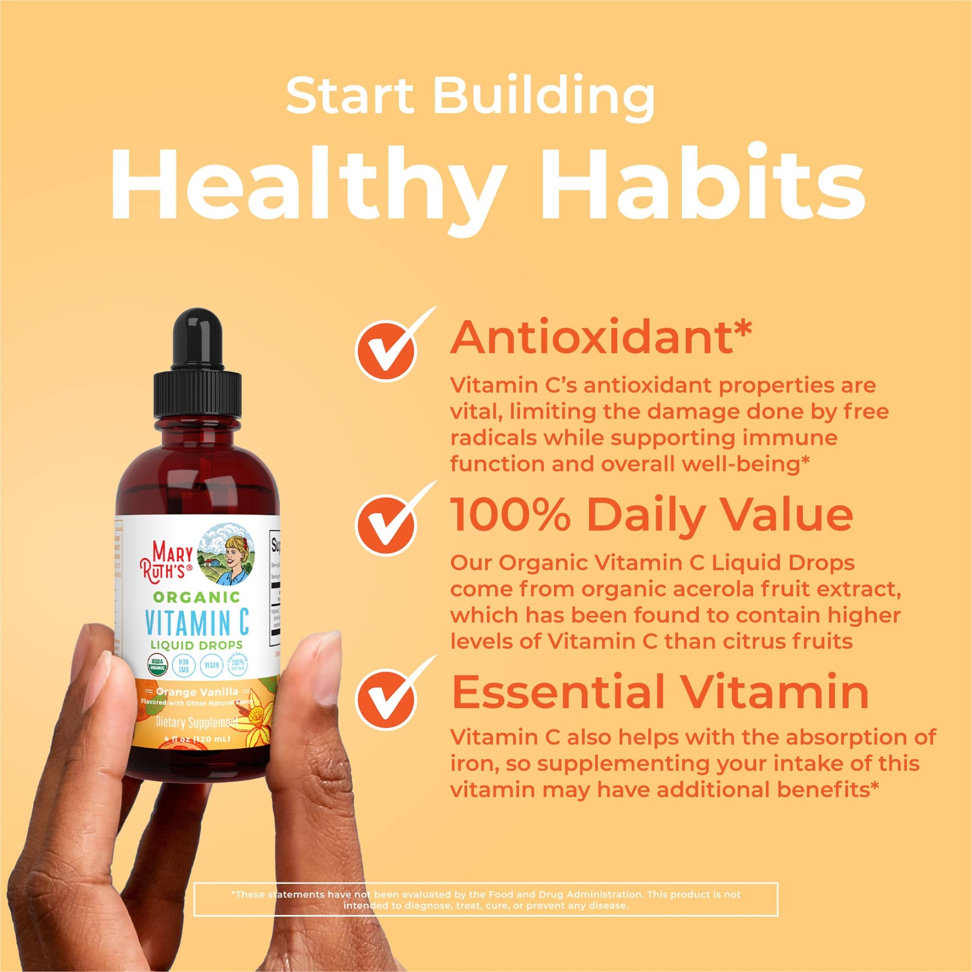 MARYRUTH'S Organic Vitamin C Supplement | Liquid Vitamin C Liquid Drops for Adults & Kids | Immune Support Supplement for Overall Health - PrimeBioHealth - canada supplements