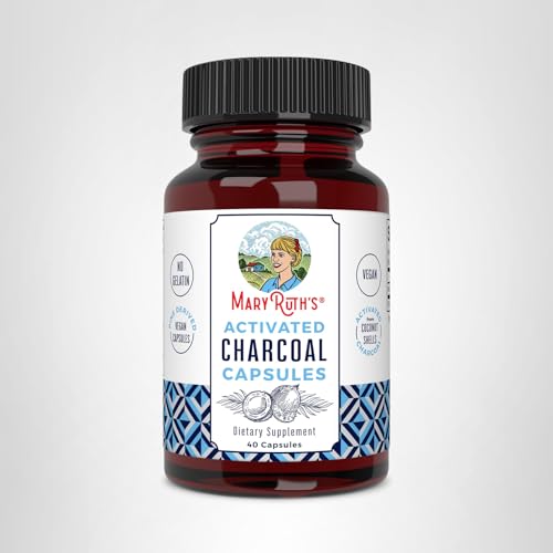 MARYRUTH'S Organics Activated Charcoal Capsules | Substance Adsorption | Derived from Coconut Shells | Vegan Capsules from Pine Trees - PrimeBioHealth - canada supplements