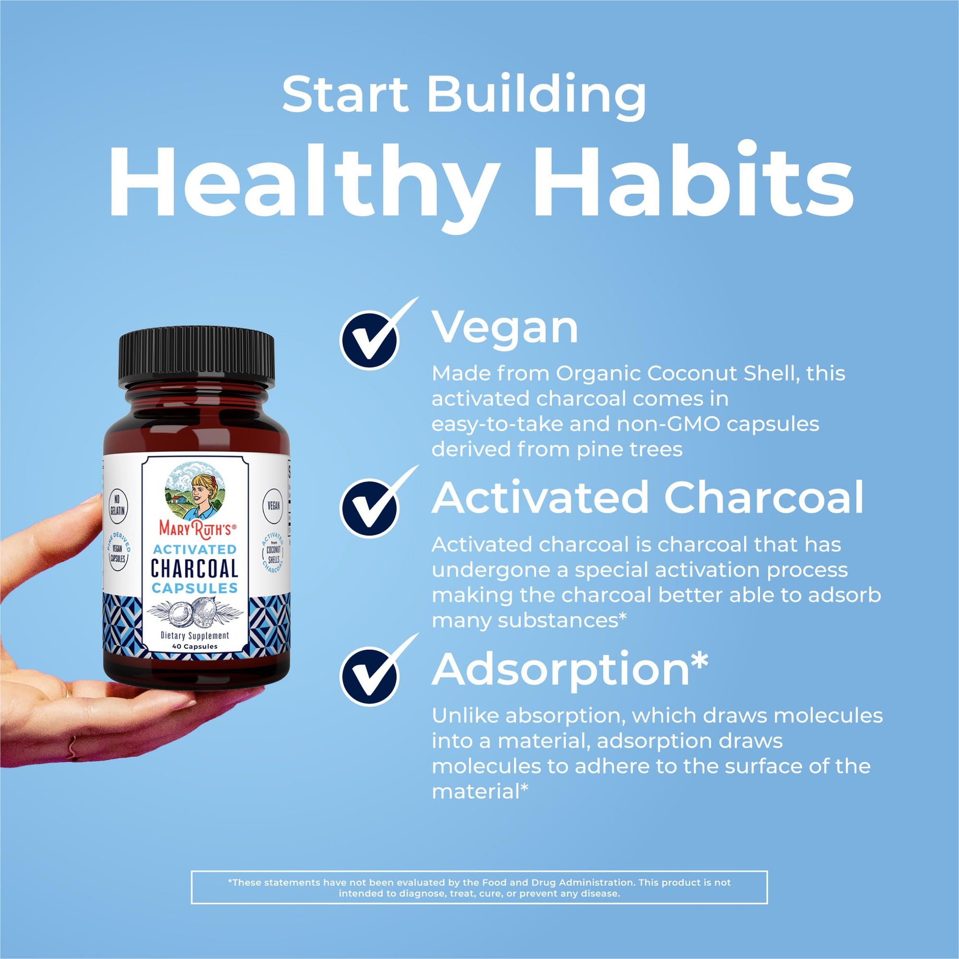 MARYRUTH'S Organics Activated Charcoal Capsules | Substance Adsorption | Derived from Coconut Shells | Vegan Capsules from Pine Trees - PrimeBioHealth - canada supplements